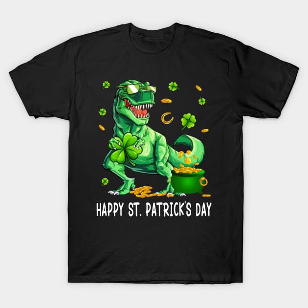 Happy St Patricks Day Dinosaur T-Shirt by Jenna Lyannion